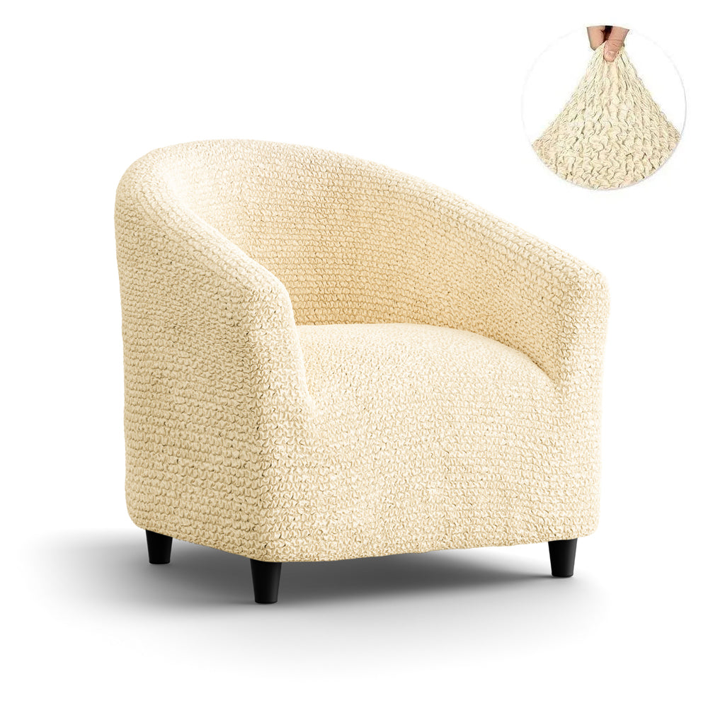 Tub Chair Cover - Beige, Microfibra